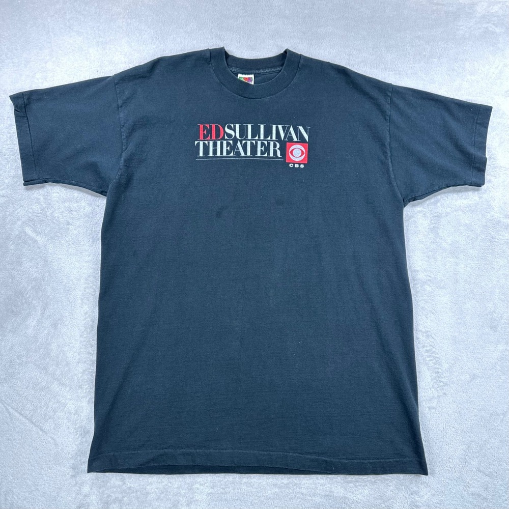 Vintage Late Show Letterman Shirt Mens XXL Black CBS Ed Sullivan Theater 90s TV